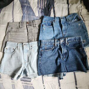 Lot of 4 Womens Jean Shorts Bundle Various Brands Size 27/8